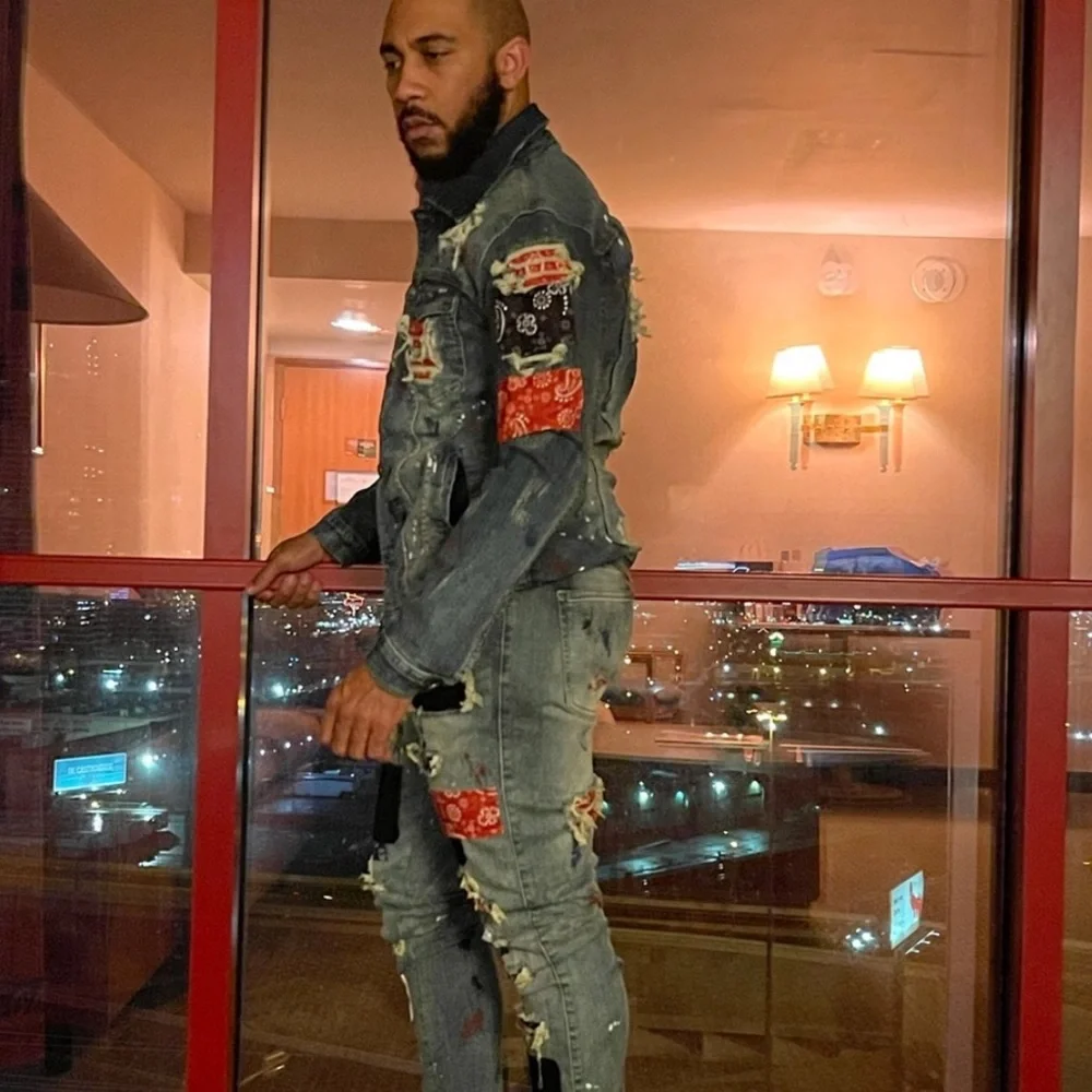 🔥SALE🔥Bandanna patchwork jacket - Picture 4 of 7